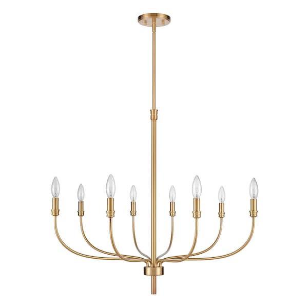 Newland 34'' Wide 8-Light Chandelier - Satin Brass